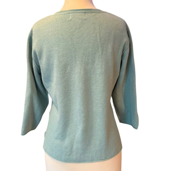 Woolrich Mint Green 3/4 Length Sleeves Floral Embroidered Button Up Medium - Picture 3 of 10